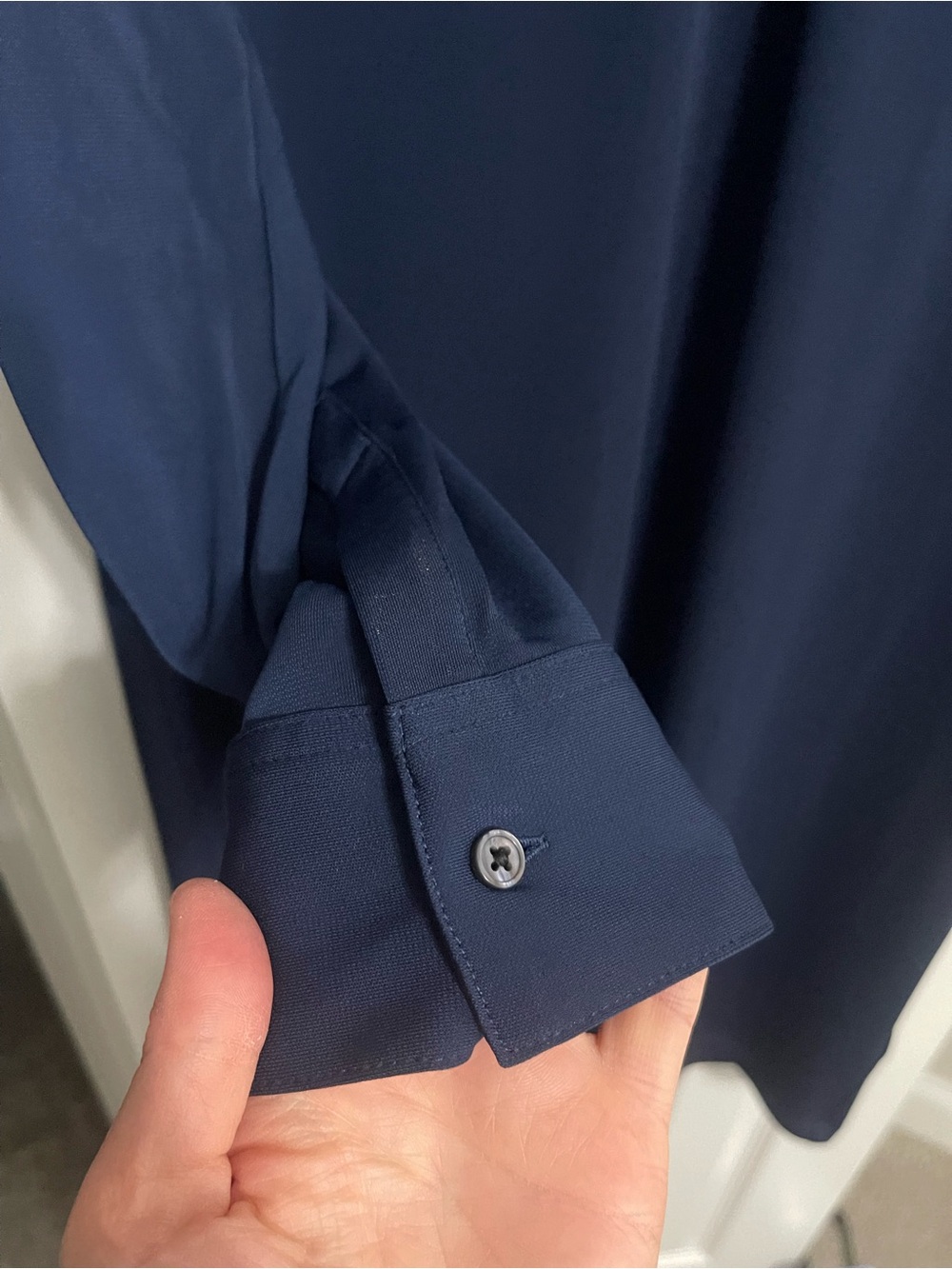 Women’s Lands' End Navy Long-Sleeve Button Dress - Picture 4 of 8